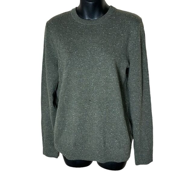 Everlane the cashmere classic crew sweater green small new FLAW - Picture 1 of 13